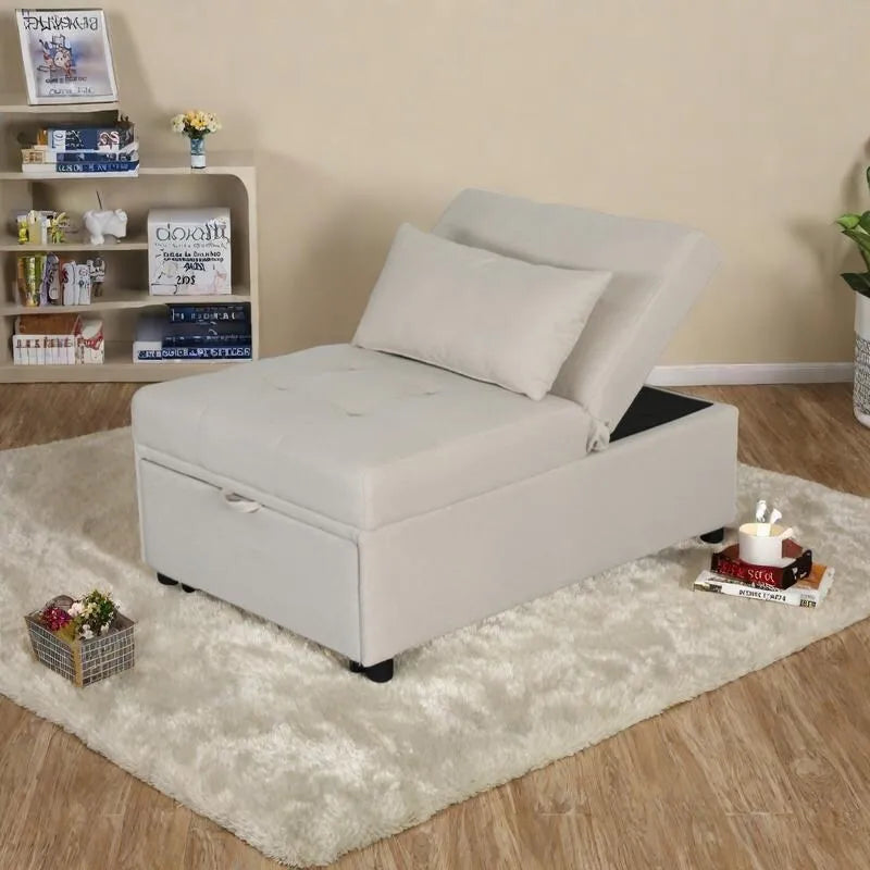 Pouf letto pieghevole multifunzionale convertibile in poltrona lounge e letto singolo (capacità 120 kg)