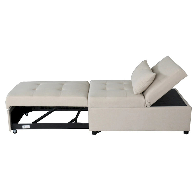 Pouf letto pieghevole multifunzionale convertibile in poltrona lounge e letto singolo (capacità 120 kg)