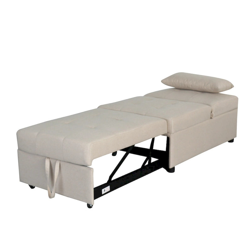 Pouf letto pieghevole multifunzionale convertibile in poltrona lounge e letto singolo (capacità 120 kg)