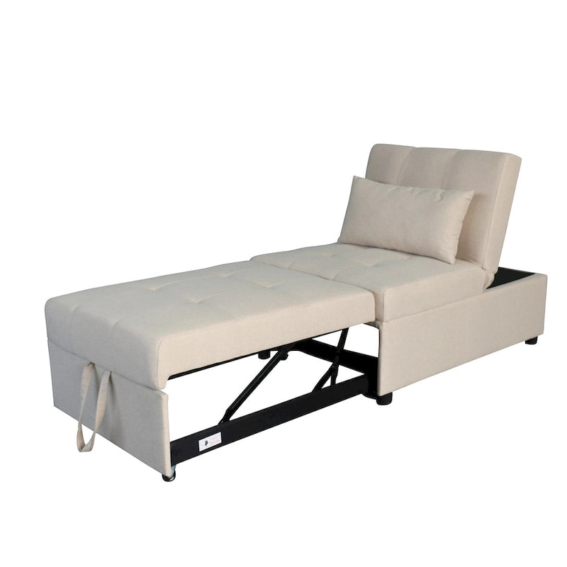 Pouf letto pieghevole multifunzionale convertibile in poltrona lounge e letto singolo (capacità 120 kg)