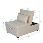 Pouf letto pieghevole multifunzionale convertibile in poltrona lounge e letto singolo (capacità 120 kg)