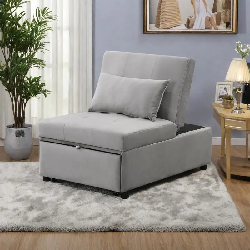 Pouf letto pieghevole multifunzionale convertibile in poltrona lounge e letto singolo (capacità 120 kg)