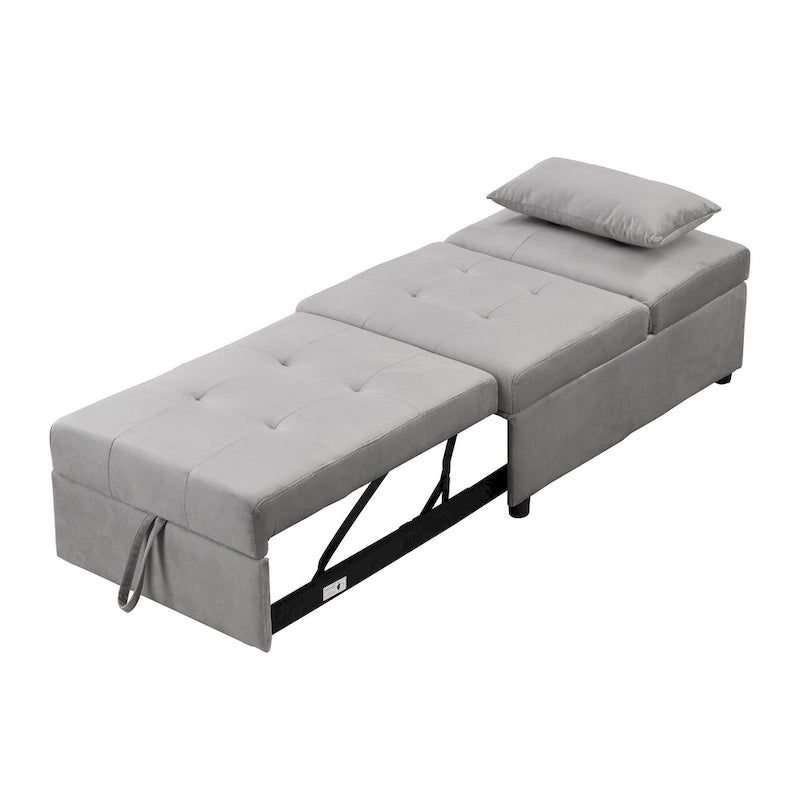 Pouf letto pieghevole multifunzionale convertibile in poltrona lounge e letto singolo (capacità 120 kg)