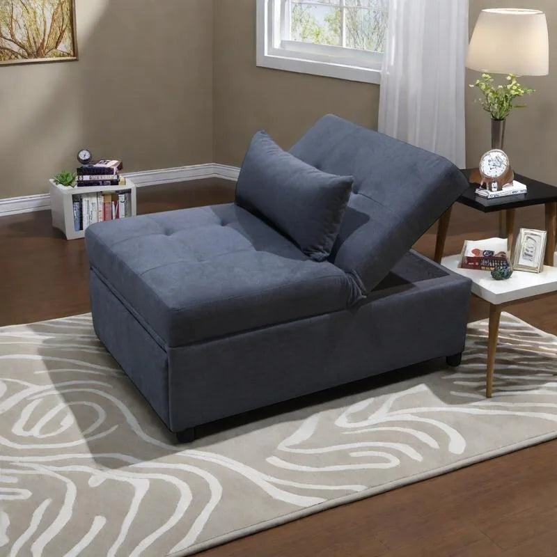 Pouf letto pieghevole multifunzionale convertibile in poltrona lounge e letto singolo (capacità 120 kg)