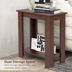 2 PCS 2-Tier End Table Modern Sofa Bedside Compact Nightstand w/
