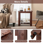 2 PCS 2-Tier End Table Modern Sofa Bedside Compact Nightstand w/