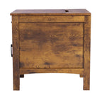 Natural Wood Particle Board End Table with Drawer and Power Strip - 23.98 L x 14.02 W x 24.02 H