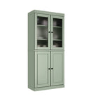 Palace Imports 100% Solid Wood Pantry Cabinet with Frosted Glass Doors, Solid Doors, 2-Drawers and Adjustable Shelves