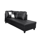 Sleek 3-Piece Black Faux Leather Couch Set, Modern Elegance for Your Living Room