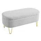 Oval Storage Bench for Living Room Bedroom End of Bed