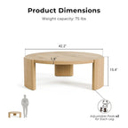 Tavolino rotondo Minst Moderno in legno di quercia di Furniture of America