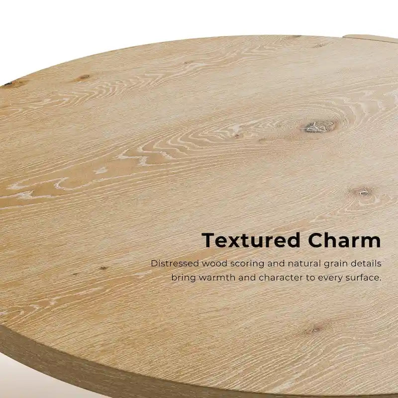 Tavolino rotondo Minst Moderno in legno di quercia di Furniture of America