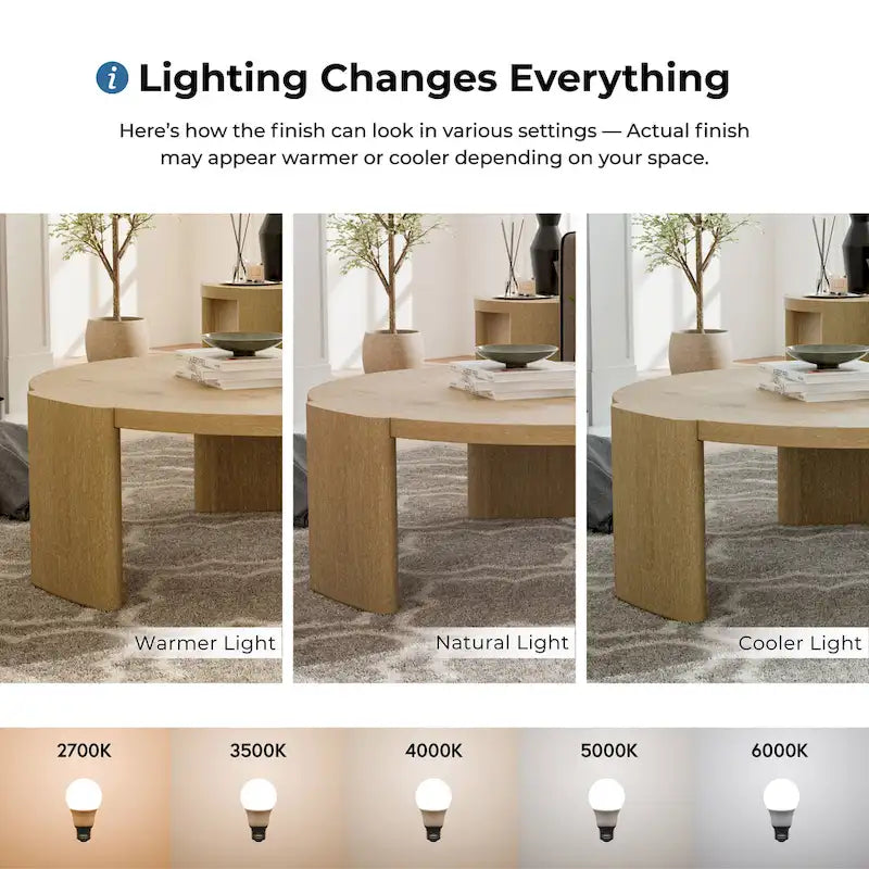 Tavolino rotondo Minst Moderno in legno di quercia di Furniture of America