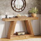 55 Inches Farmhouse Entryway Console Table with Storage