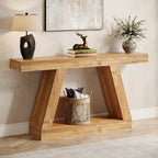 55 Inches Farmhouse Entryway Console Table with Storage