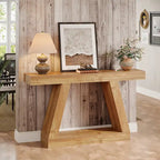 55 Inches Farmhouse Entryway Console Table with Storage