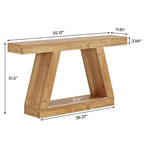 55 Inches Farmhouse Entryway Console Table with Storage