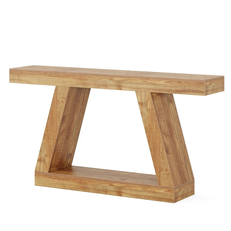 55 Inches Farmhouse Entryway Console Table with Storage