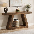 55 Inches Farmhouse Entryway Console Table with Storage