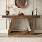 55 Inches Farmhouse Entryway Console Table with Storage