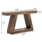 55 Inches Farmhouse Entryway Console Table with Storage