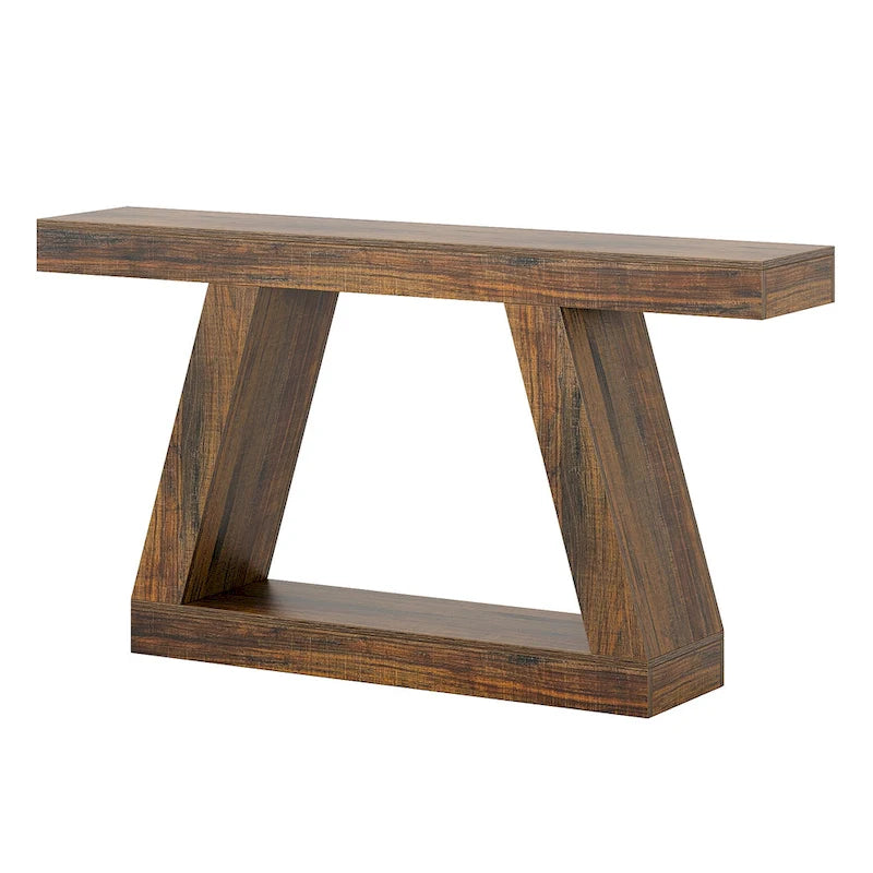 55 Inches Farmhouse Entryway Console Table with Storage