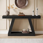55 Inches Farmhouse Entryway Console Table with Storage