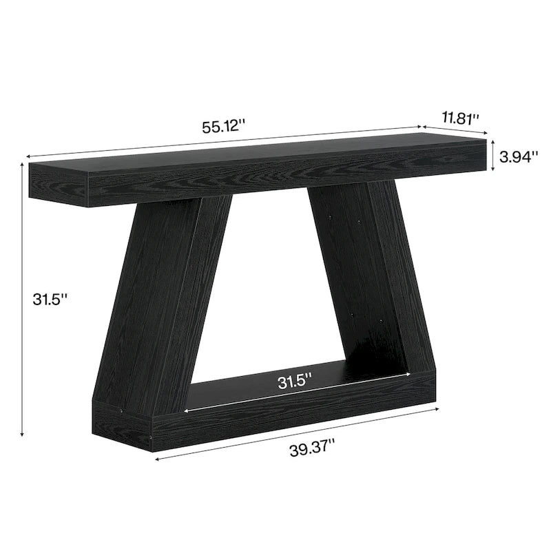 55 Inches Farmhouse Entryway Console Table with Storage