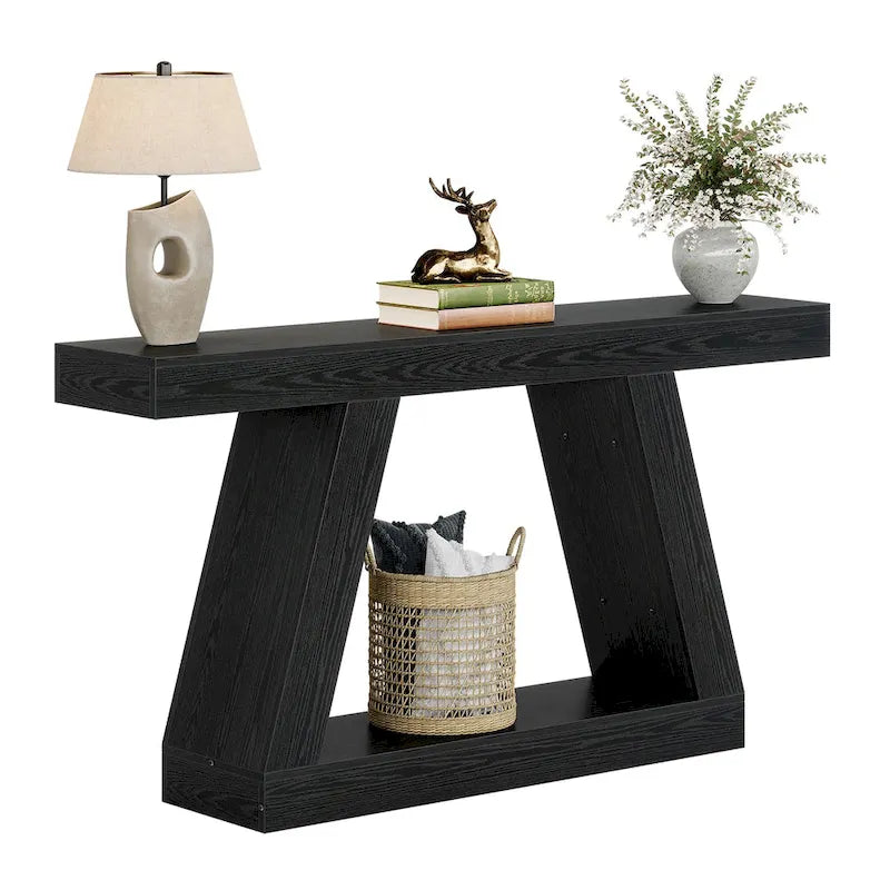 55 Inches Farmhouse Entryway Console Table with Storage