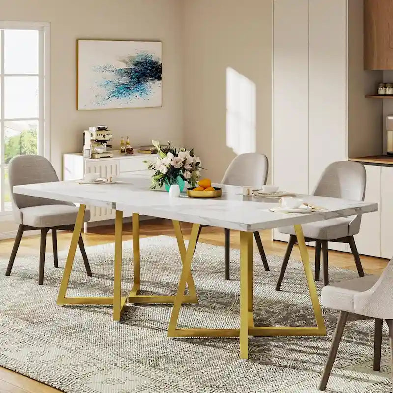 31.5 Inches Wood Square Dinner Table with Metal Base