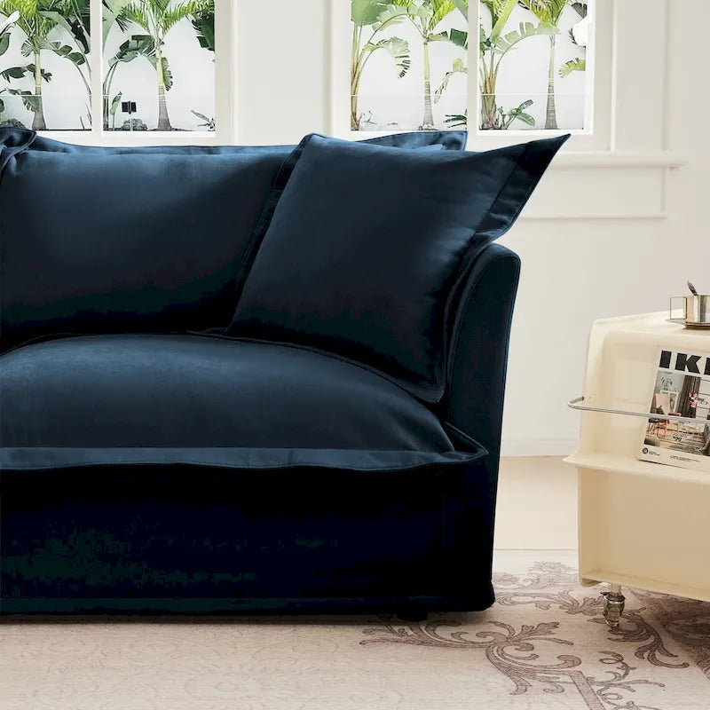 120 Chenille 3-Seater Sectional Sofa with 3 Ottomans