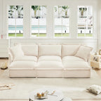 120 Chenille 3-Seater Sectional Sofa with 3 Ottomans
