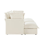 120 Chenille 3-Seater Sectional Sofa with 3 Ottomans