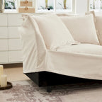 120 Chenille 3-Seater Sectional Sofa with 3 Ottomans