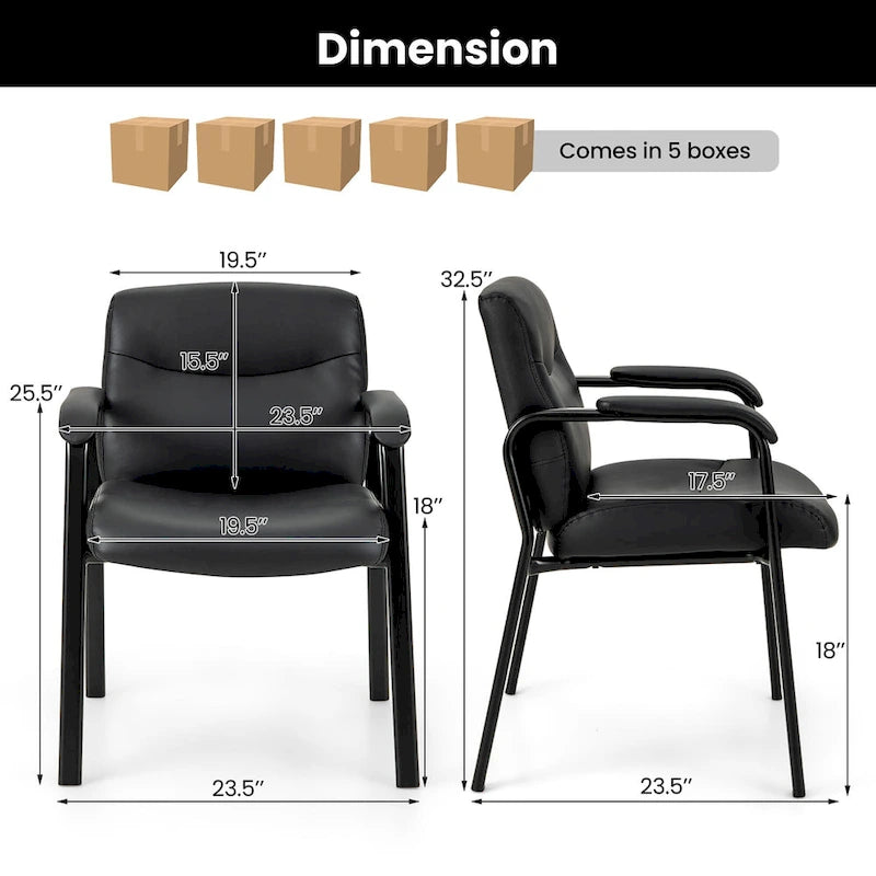 Set of 10 Waiting Room Chair No Wheels w/ Padded Armrests Guest