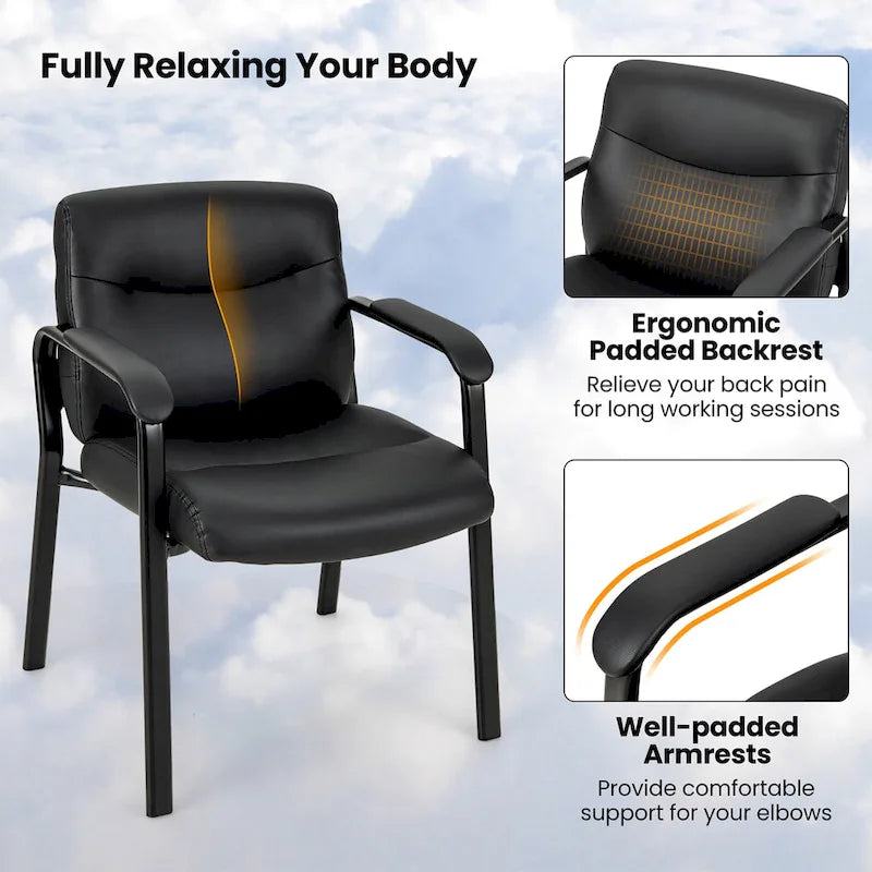 Set of 10 Waiting Room Chair No Wheels w/ Padded Armrests Guest