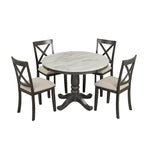 5-Piece Modern Wooden Dining Set with Round Table & Chairs