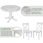 5-Piece Modern Wooden Dining Set with Round Table & Chairs