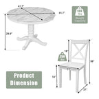 5-Piece Modern Wooden Dining Set with Round Table & Chairs