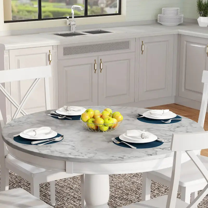 5-Piece Modern Wooden Dining Set with Round Table & Chairs