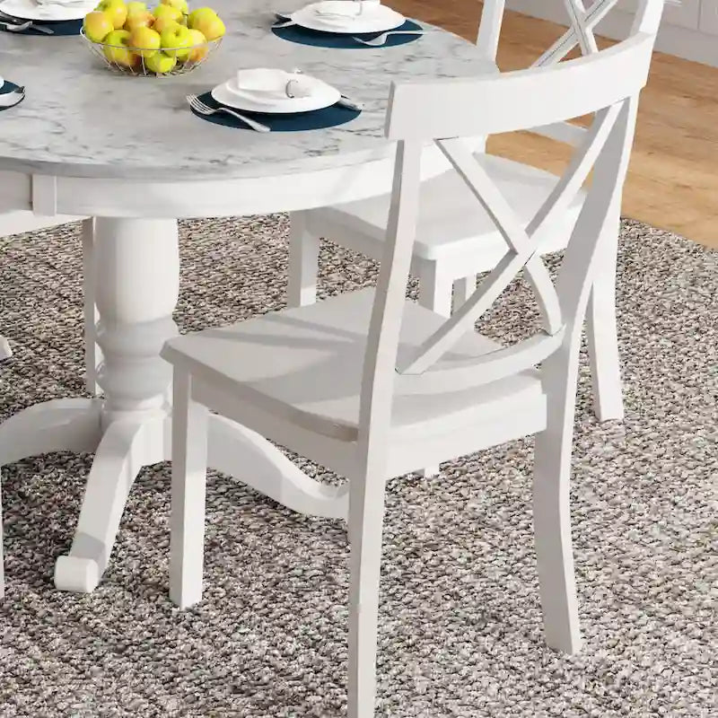 5-Piece Modern Wooden Dining Set with Round Table & Chairs