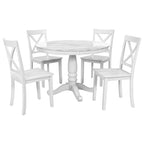 5-Piece Modern Wooden Dining Set with Round Table & Chairs