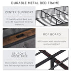 Grey Upholstered King Platform Bed with Storage Headboard, Charging Station, and LED Lights