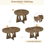 5-Piece Vintage Dining Set with Extendable Table & 4 Chairs