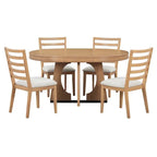 5-Piece Vintage Dining Set with Extendable Table & 4 Chairs