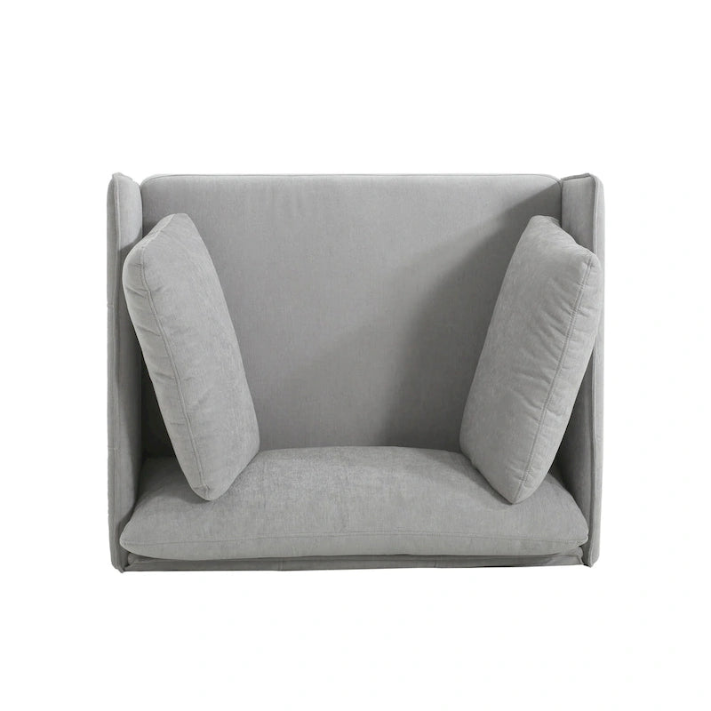 Modern 39.17 Upholstered Accent Chair with Solid Metal Legs and Pillow for Living Room