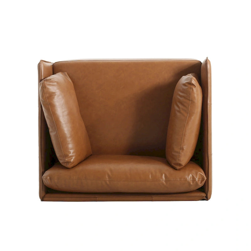 Modern 39.17 Upholstered Accent Chair with Solid Metal Legs and Pillow for Living Room