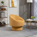 Poltrona girevole a 360° in velluto moderna da 73 cm con struttura in legno e cuscino lombare
