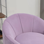 Poltrona girevole a 360° in velluto moderna da 73 cm con struttura in legno e cuscino lombare