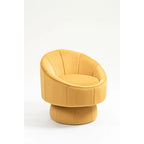 Poltrona girevole a 360° in velluto moderna da 73 cm con struttura in legno e cuscino lombare